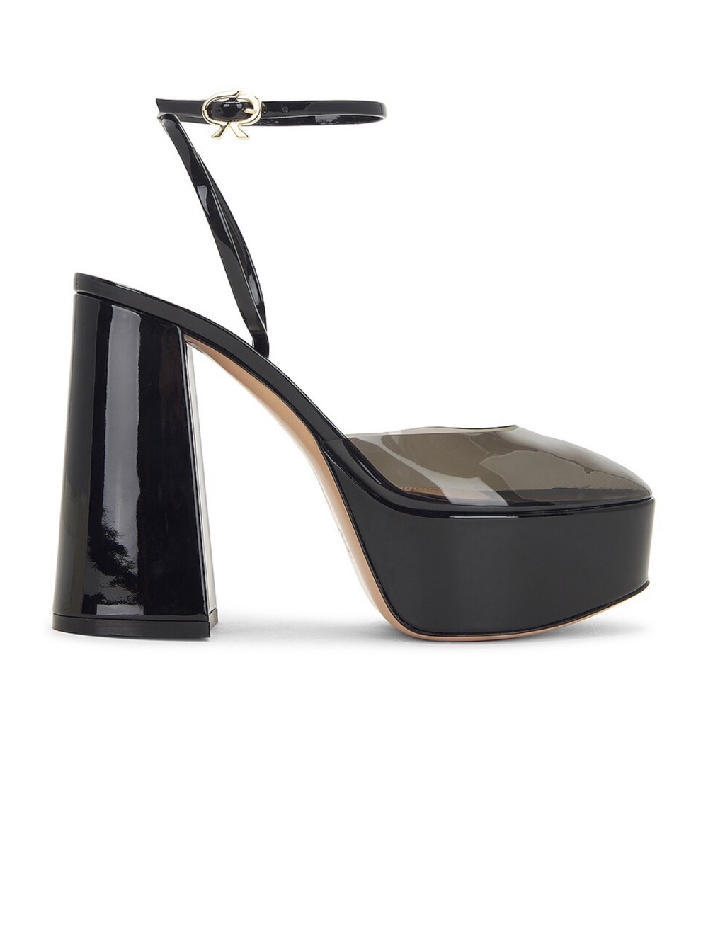 Gianvito Rossi Dua Black Patent Ankle-Strap Platform 38